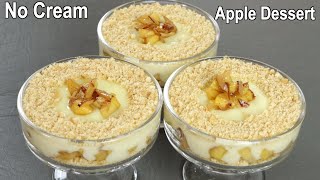 Apple Dessert with 15 Cup Milk  Apple Trifle Delight  No Bake Apple Dessert Recipe [upl. by Nodnek]