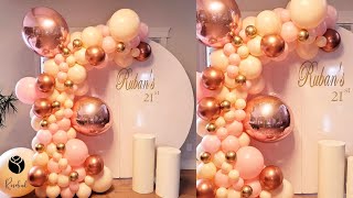 Double stuffed Balloon Garland DIY  21st birthday Ideas  How to [upl. by Eohce]