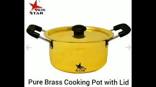 Brass cooking pot with Lid  Brass cooking Handi  Brass cooking casserole at best price [upl. by Tito]