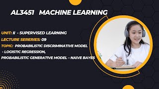 Probabilistic discriminative modelLogistic Regressiongenerative modelNaive Baye in tamilAL3451 [upl. by Sakiv]