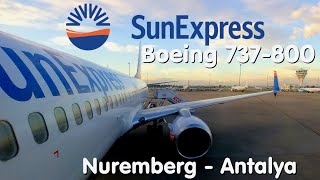 ✈️FLIGHT REPORT  SunExpress Economy  Nuremberg  Antalya  Boeing 737800 Sky Interior [upl. by Barbaraanne572]