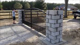 Dual driveway gate installation [upl. by Synned]