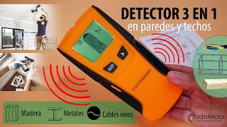 🏠👩‍🔧👨‍🔧 Detector 3 en 1 para paredes y techos Metales maderas y cables energizados [upl. by Durgy]