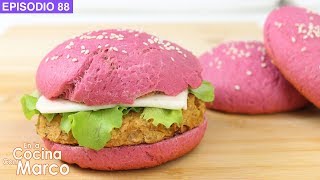 Pan de hamburguesa de colores rosado 🌸 Receta pan de remolacha o betarraga [upl. by Liartnod]