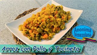 Arroz con pollo y tocineta al estilo Venezolano  FACIL DE HACER [upl. by Aisat]