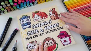 ASMR Coloring my Own Coloring Book  Cute Animals [upl. by Caitlin204]