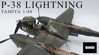 148 Tamiya P38 Lightning Full build scale model aircraft kit 61120 [upl. by Enilram]