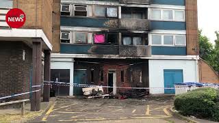 Residents from 16storey tower block evacuated after fire in Garston [upl. by Linnell]