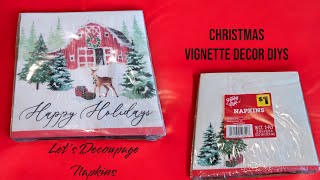 Decoupage Napkins 101 Easy Highend Christmas Vignette Decor DIYS 🎄 thecraftydoll [upl. by Caton]