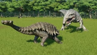 Ankylosaurus Destroys The Big 5 TRex Indominus Rex Spinosaurus Carcharodontosaurus and Giga [upl. by Allebara]