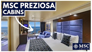 We tour MSC Preziosa CABINS Including a YACHT CLUB SUITE [upl. by Nananne321]