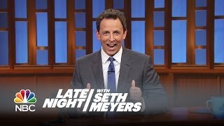 Seths Story Stephen Colbert Taking Over for Letterman  Late Night with Seth Meyers [upl. by Lletnahs613]