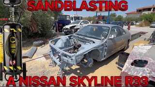 I Sandblasted a Nissan Skyline R33 to Perfection with the Coanda Sandblaster – Insane Restoration [upl. by Nerra]