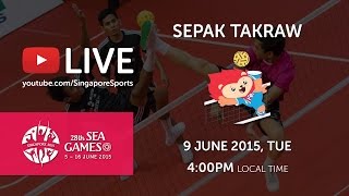 Sepak Takraw Mens Team Event Malaysia vs Singapore Day 4  28th SEA Games Singapore 2015 [upl. by Luo]