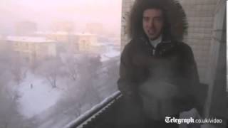 Boiling water freezes instantly in Siberia [upl. by Lairea]