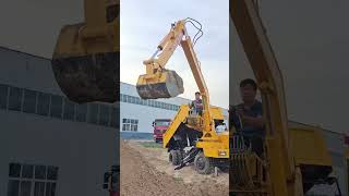 Truckmounted excavator excavator dump truck fourwheel drive agricultural vehicle one machi [upl. by Lerat642]