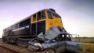 Car hit by train  Safety Message HQ  Top Gear  Series 9  BBC [upl. by Bil]