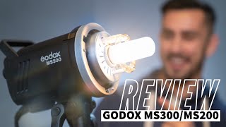 Review Godox MS300MS200 Monolight Studio Strobe Flash Flashpoint BLAZ 300 [upl. by Bencion]