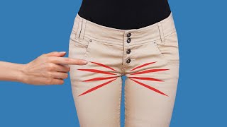 Great sewing tip how to fix creases on trousers easily [upl. by Ehttam]