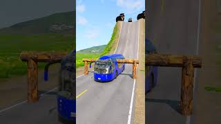 Buses amp Fuel Trucks vs Log Trap  BeamNGDrive beamngdrive beamdrive bus truck shorts [upl. by Mundy]