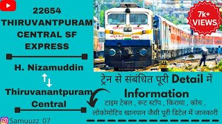 22654  THIRUVANTPURAM CENTRAL SF EXPRESS  NZM to TVC  ट्रेन से संबंधित पूरी Detail में Informatio [upl. by Toile]