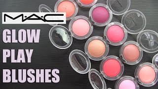 MAC GLOW PLAY BLUSHES Real Swatches amp Review [upl. by Melak779]