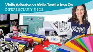 Cuál es la Diferencia entre Vinilo Adhesivo y Vinilo Textil Iron On  Como se Usan [upl. by Ebert871]