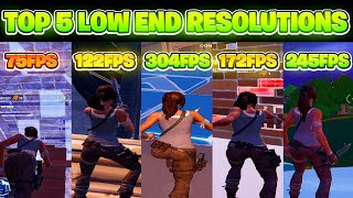 TOP 5 BEST STRETCHED RESOLUTIONS In Fortnite Season 4 For Low End PC  🔨 BOOST FPS amp REDUCE DELAY🔨 [upl. by Lyrac]