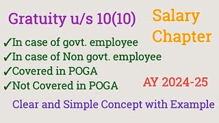 Gratuity  Exemption under section 10 10  Retirement benefits  Tax on gratuity [upl. by Aneekas]