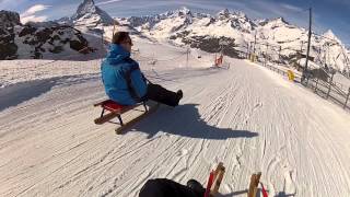 Sledging in Gornergrat Zermatt Swiss Alps [upl. by Garber]