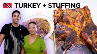 Spatchcocked Turkey with Homemade Stuffing Recipe by Shaun amp Gizelle 🇹🇹 Foodie Nation [upl. by Victorine972]