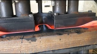 150 ton press makes a vintage car chassis crossmember from hot metal [upl. by Nosretep]