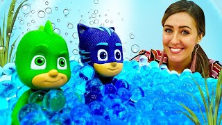 Guardería Infantil  PJ Masks heroes en pijamas Videos de juguetes para niños [upl. by Noryt765]