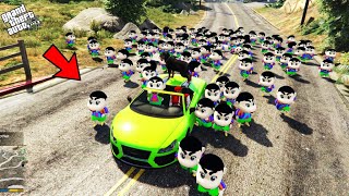 GTA 5  1000 Shinchan amp Pinchan Attacked And Followed Franklin In GTA 5  GTA 5 mods [upl. by Ravilob886]