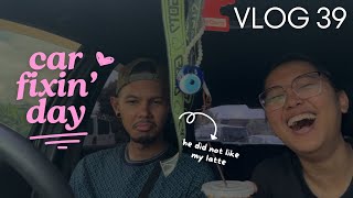 Hi Vlog 39 car fixin’ daydate amp new coffee place 🚘🧋🥩 [upl. by Gnod264]