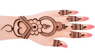 New Heart shape Mehndi Design for HandsEasy Simple Mehandi Design 2024  Mehendi Mehandi ka design [upl. by Montano]