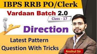 Direcion For Bank Exam Vardaan20 By Anshul Sir IBPS RRB 2023 PO Clerk [upl. by Obeng298]