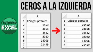 Mantener ceros a la izquierda en Excel [upl. by Enrobyalc]