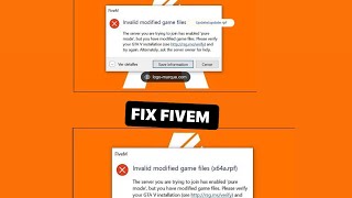 FIX FIVEM INVALID MODIFIED GAME FILES [upl. by Asaret]