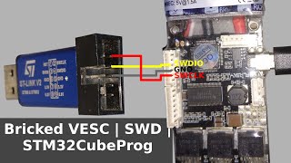 Programming a bricked VESC through SWDSTLink V2  New STM32CubeProgrammer [upl. by Deedahs631]