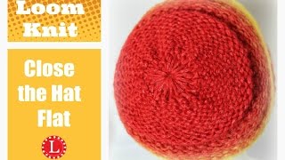 Loom Knit Hat  Finish the Hat Flat  No Bumps No Wrinkles Decreased Bindoff Castoff  Loomahat [upl. by Ellehsem989]