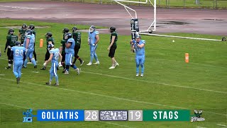 HIGHLIGHTS Inverclyde Goliaths 2819 Highland Stags  BAFA Division 1  160624 [upl. by Anada]