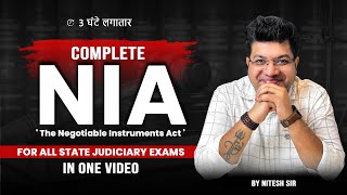 NI Act  Negotiable Instruments Act 1881 In One Shot  Judiciary Exams  With Nitesh Sir Alec [upl. by Hseyaj953]