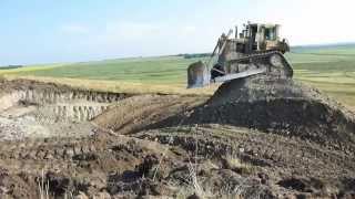 Caterpillar D6R backfilling a 6 meter deep hole [upl. by Arved]