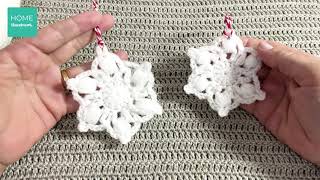 Copos Navideños a crochet paso a paso [upl. by Cloutman]