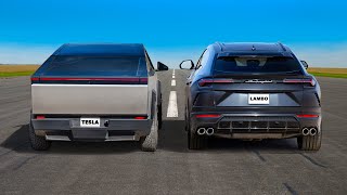 WYŚCIG Tesla Cybertruck v Lamborghini Urus [upl. by Hailat]