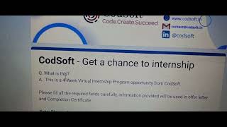 CodSoft  Should I do Internship in CodSoft  Is it useful or not  Detailed Review codesoft [upl. by Laurence947]