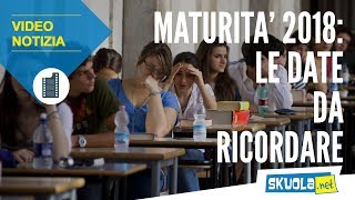 Maturità 2018 occhio a queste date [upl. by Yolanda]