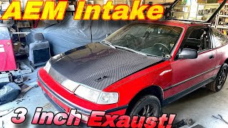 Project KSwap CRX Hydro Conversion AEM Intake And Blox Exhaust Episode 3 [upl. by Outhe]