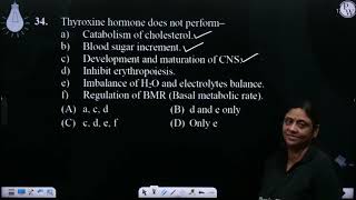 Thyroxine hormone does not perform a Catabolism of cholesterol b Blood sugar increment [upl. by Wilder]